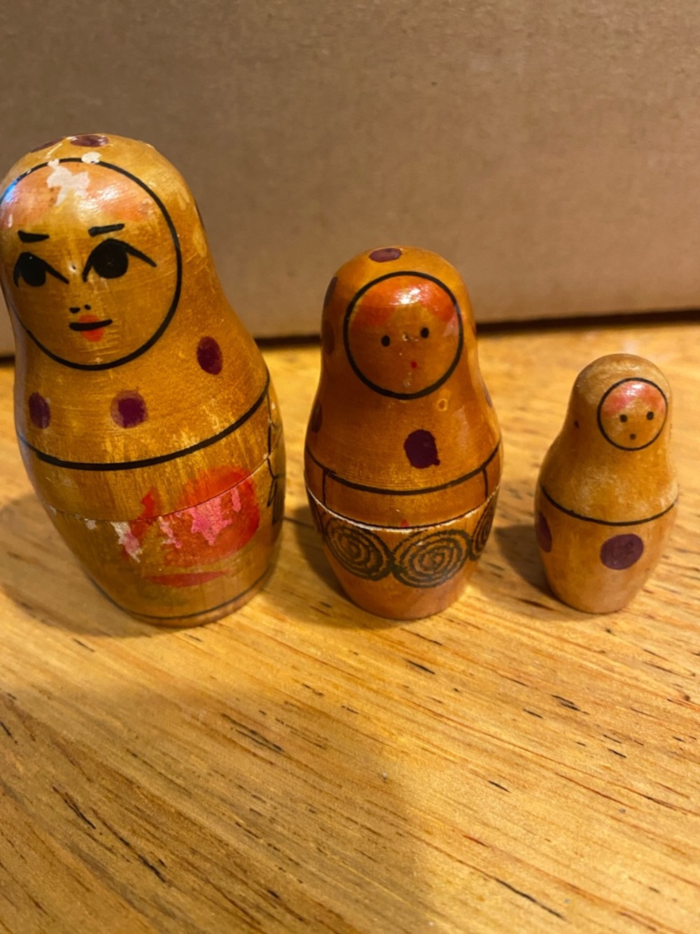 Wooden Matryoshka Nesting Dolls - Set of 3